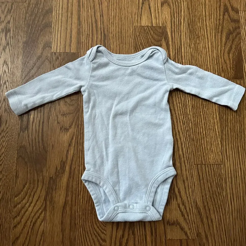 Carter’s long sleeve onesie bundle - stripes and solids, size 3 month (set of 4)